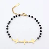 Personalised Stainless Steel Charm Bead Gold Cross Bracelet