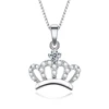 Womens Queen Crown Silver Pendant - Clear Cubic Zirconia for Girls