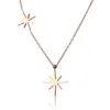 NC17Y106M1 2018 rinhoo jewelry eight pointed star stainless steel women necklace hot-sales elegant rose gold plated necklace