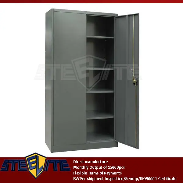 Fair Price 2 Doors White Steel Lockable Flanged Storage Cabinet