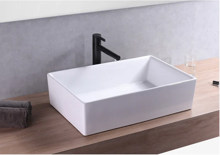 good quality rectangle ceramic bathroom wash basin art basin hand wash basin