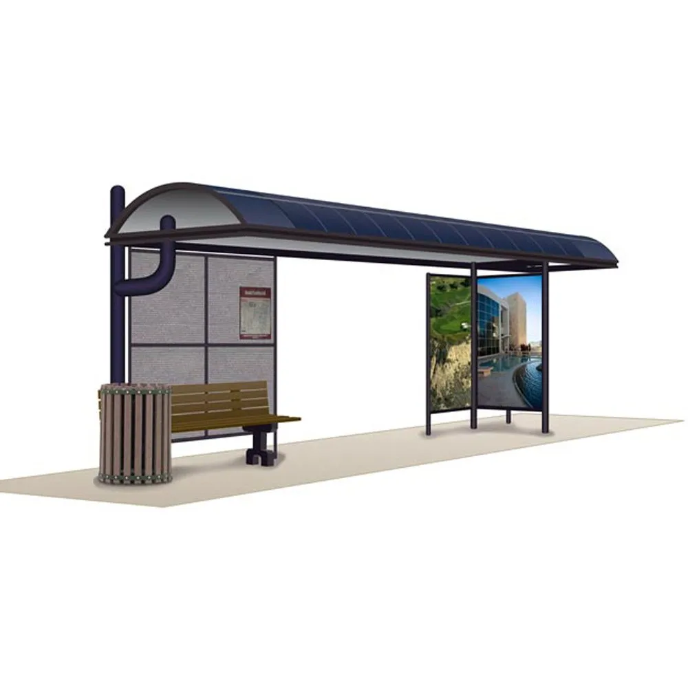 product-YEROO-Outdoor Furniture Bus Stop Shelter Design Bus Stop With Trash Bin-img