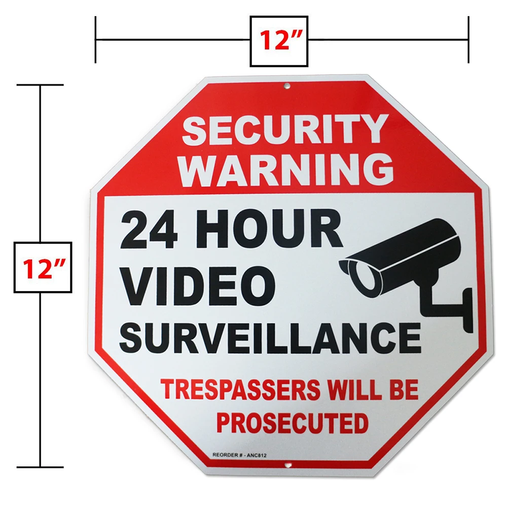 Video Surveillance Sign - 24 Hour Surveillance All Activities Are ...