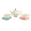 Customized pattern classic coffee and tea set / ceramic gold rim coffee cup with saucer