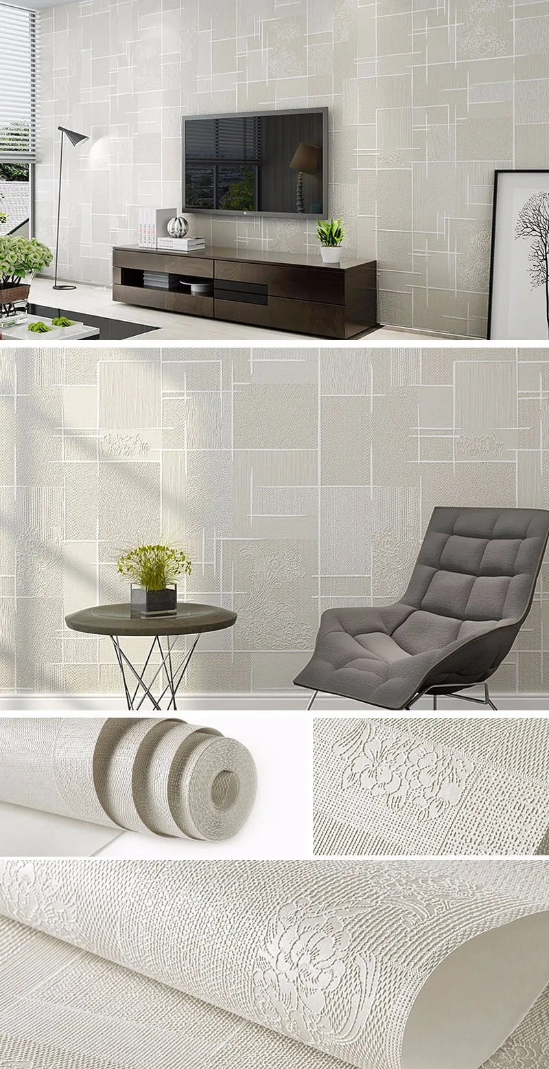 Modern Simple 3d Effect Texture Embossed Wallpaper Roll Plain Non