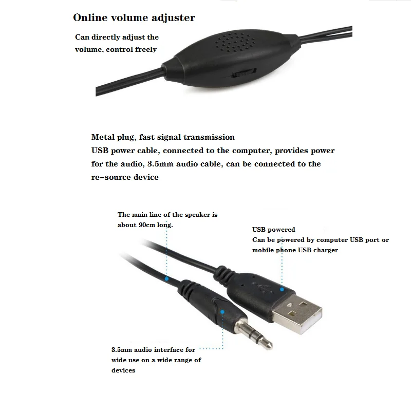 Portable Wired 2PCS Mini 3w Small Speakers system Pair Desktop/Laptop Multimedia 2.0 mini usb PC Speaker boxes - ANKUX.COM