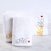 Manufacturers supply white 16s cotton embroidery hand towel embroidery guest towel