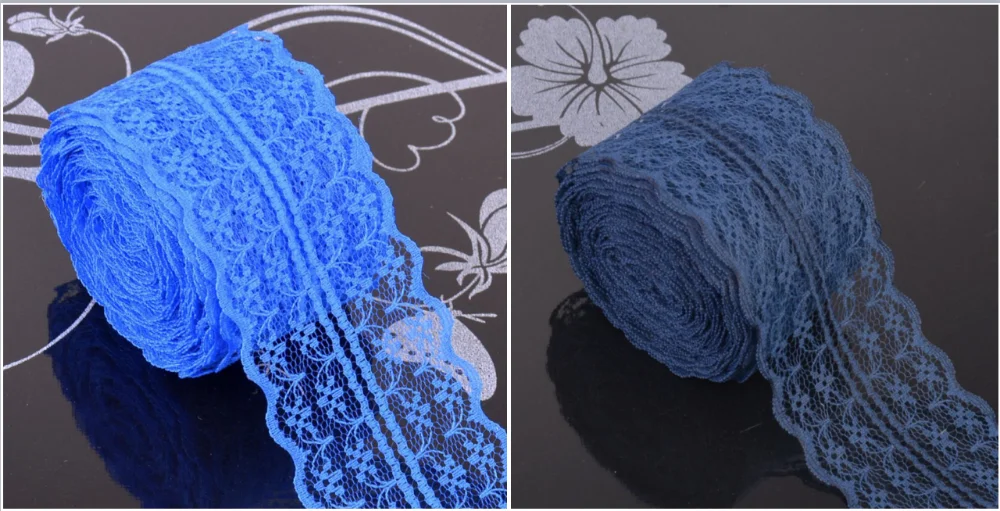 High Quality10 Yards Colorful Lace Ribbon Tape 40mm Lace Trim Diy