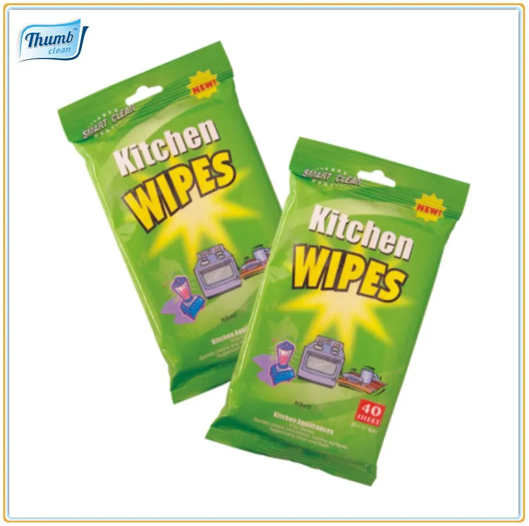 Supply Plastic Wet Wipes Packaging Materials With Sticker Kitchen Wipes