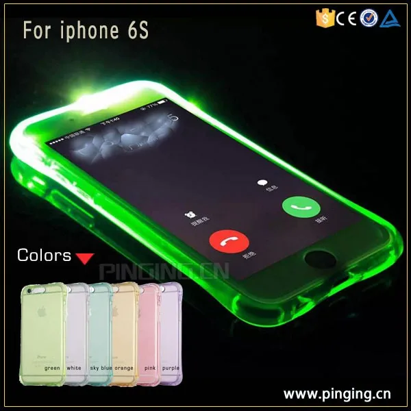 Luxury Transparent Tpu Clear Call Flash Light Up Phone Case
