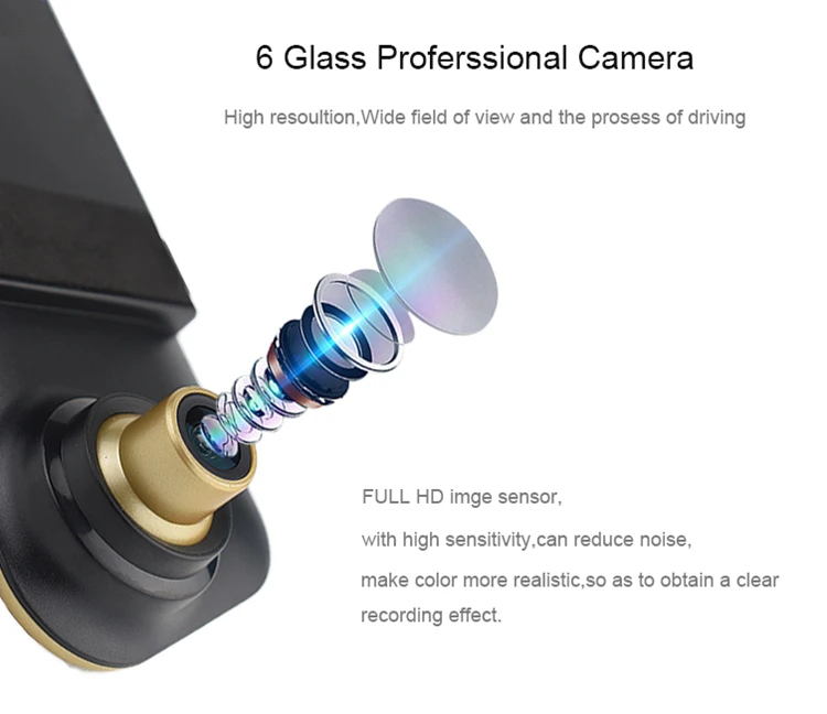 2017 New dual lens car camera rearview mirror auto dvrs cars dvr recorder video registrator full hd1080p night vision dash cam