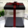 Many Sizes Gift Box Custom transparent pet birthday cake box inches heightening thick plastic birthday gift box baking packaging