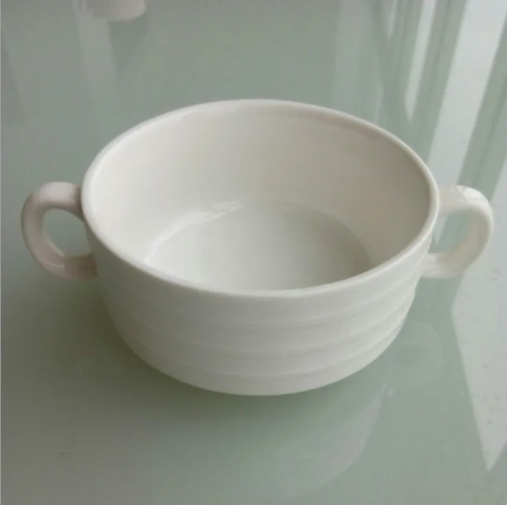 Wholesale Glazed Color Bakeware White Colored Ceramic Soup Bowl With
