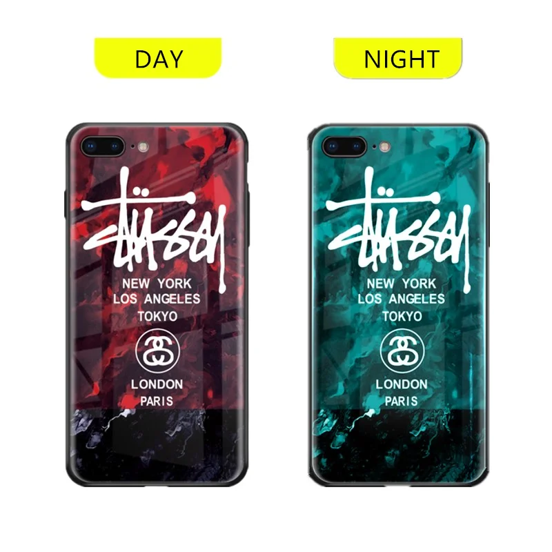 Luxury Cartoon Comics Luminous Tempered Glass Phone Case for iPhone XS MAX XR 8 7 6s Plus 7Plus 8Plus Logo Coque Ironman Cover