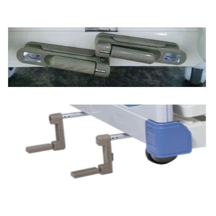 2crank manual with Aluminum alloy guardrail nursing bed