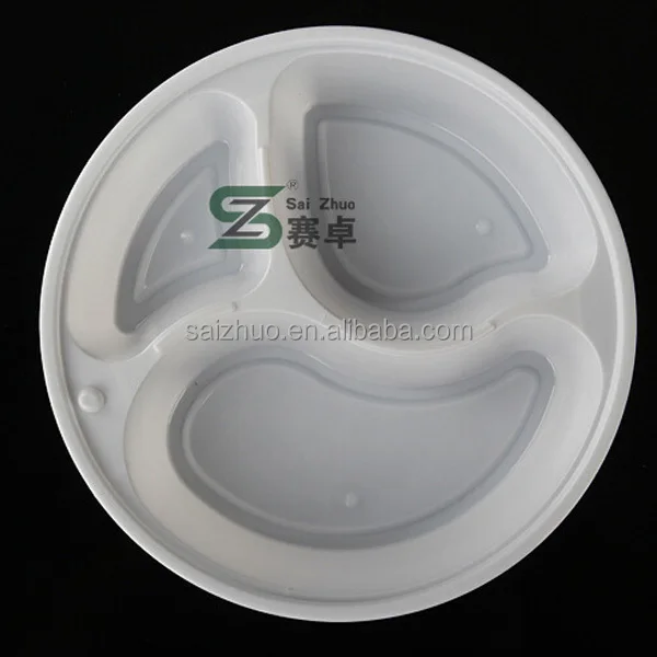 round 3 divided plastic food container disposable microwave safe