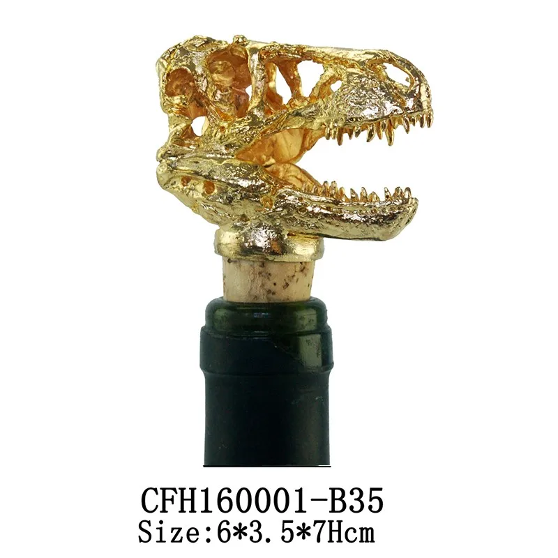 Lead Tin Alloy Tyrannosaurus Rex 3D Wine Bottle Stopper Decorative Gift Tourist Souvenir wine accessories factory