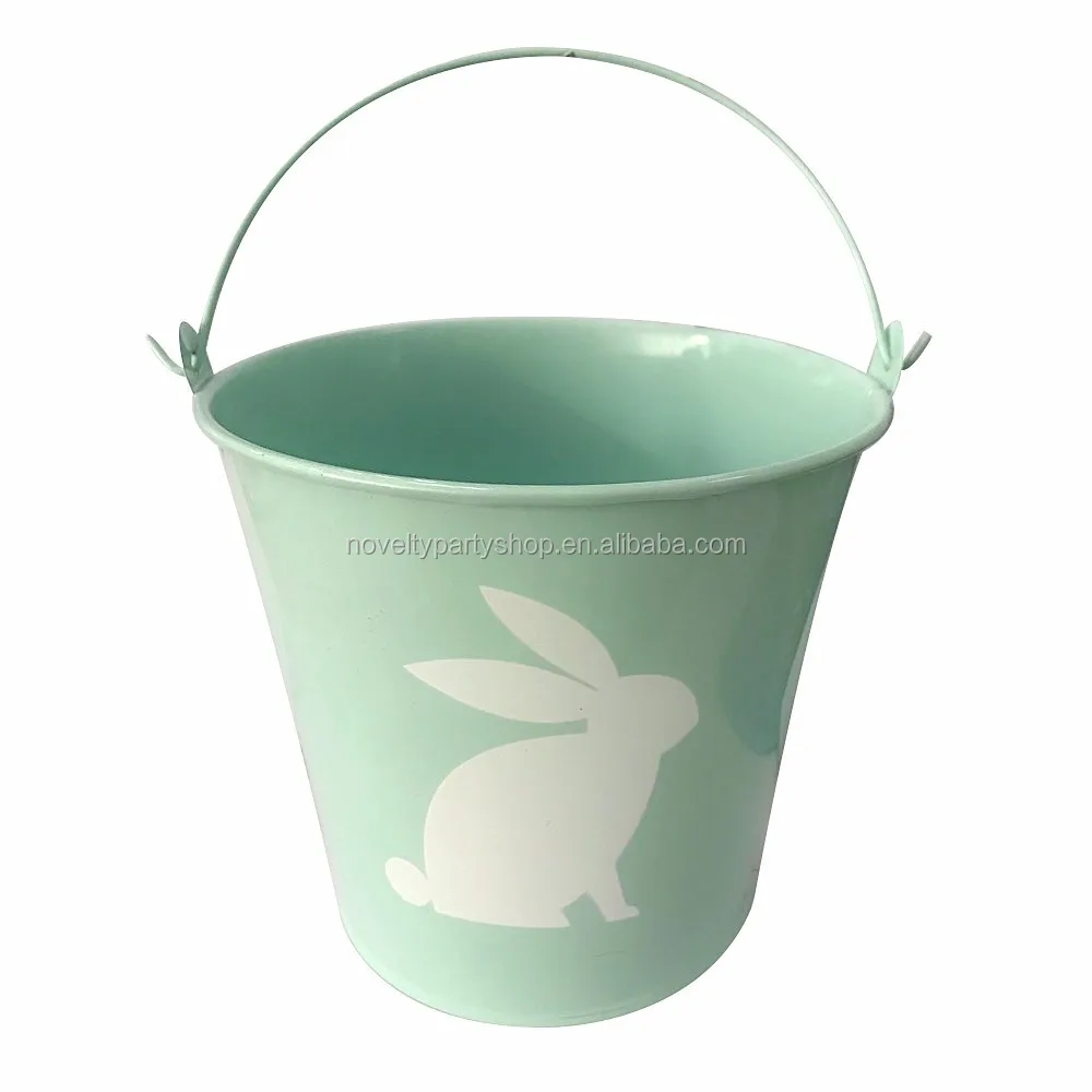 Medium Galvanized Metal Pails Colour Printing Easter Bucket Easter