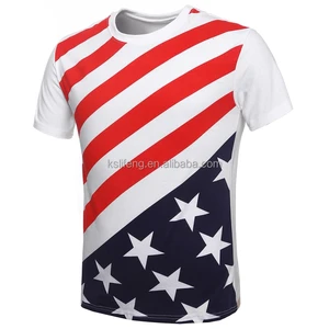 Custom T-shirt Printing Manufacture Anti-Pilling Custom T-shirt Printing US Flag T-shirts