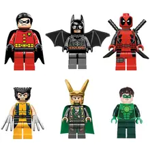 6pcs Mini Figure movie Super Hero Avenger Kid Baby Toy Building Blocks Sets Model Toys Minifigures