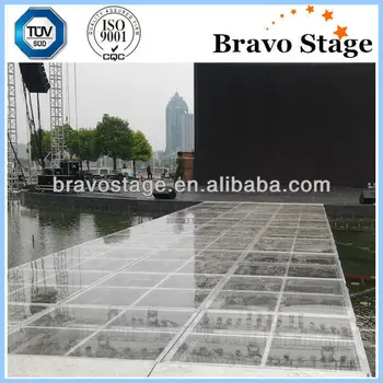Exhibition Raised Floor Portable Glass Platform Stage For Trade Show