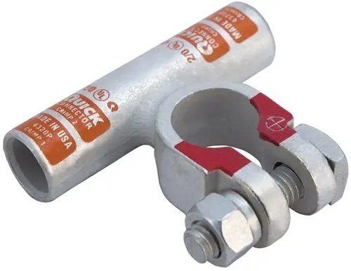 Quick Cable 4320-005P Quick Crimp Flag Connector, 2/0 Gauge, Positive Polarity, Tin Plated Copper Alloy, 2-1/2" Length, 2-13/64" Width (Pack of 5)