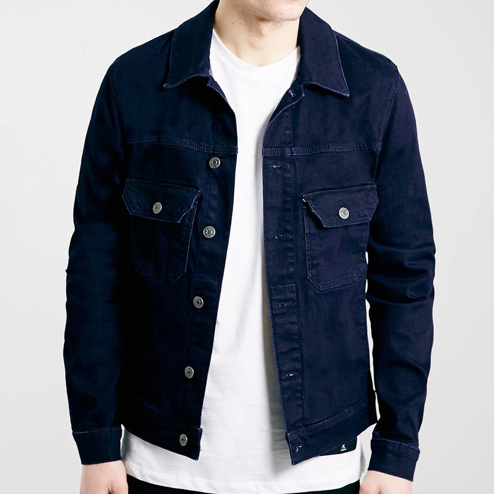dark blue jacket with jeans