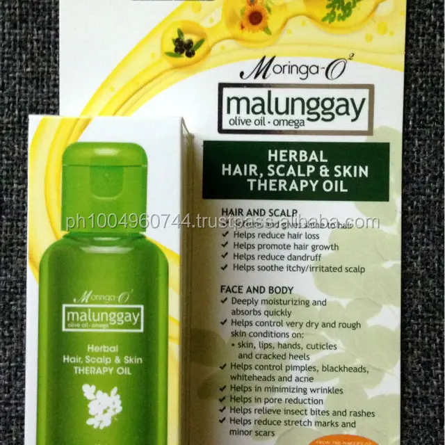 moringa o malunggay herbal hair scalp skin therapy oil 30ml