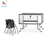 Stainless steel metal training computer folding desk