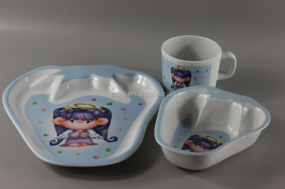 Strawberry Shape Melamine Children's Dinner Set Of 3 Piece