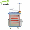 XF696 ABS emergency hospital medicine trolley with five drawers