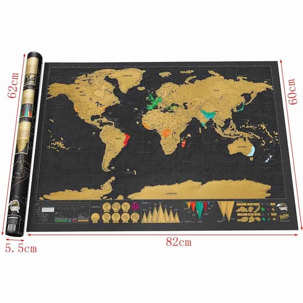 biggest size deluxe scratch map