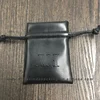 Small Embossed Soft Leather Jewelry Pouch With Embossed Logo