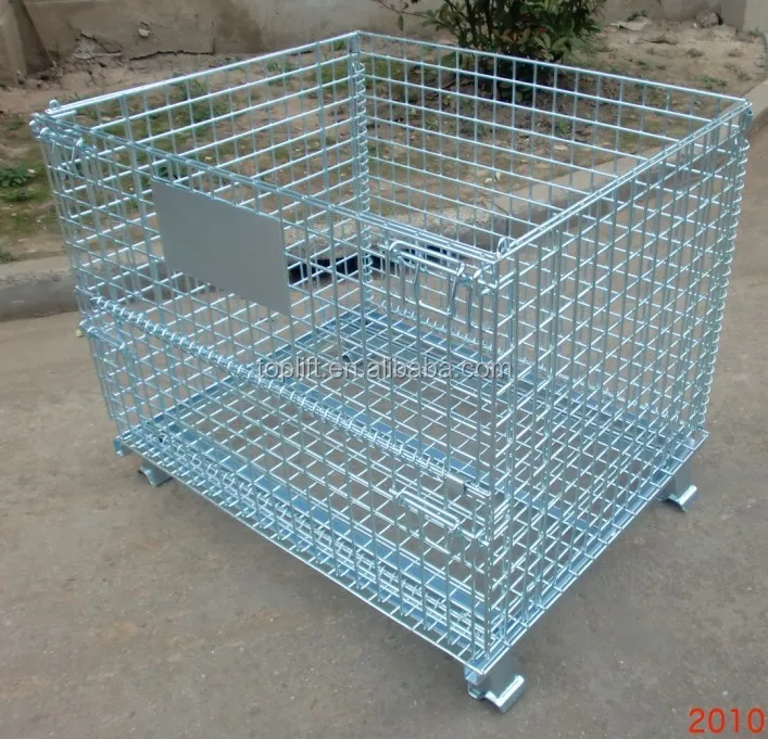 
warehouse wire mesh container, metal box, pallet cage 