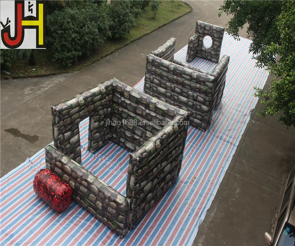 Cheap Air Sealed Paintball Game Inflatable Wall Bunker For Sprot Game