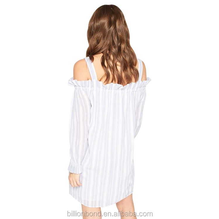 2019 off-shoulder simple elegant cut out dress women casual shirt dress