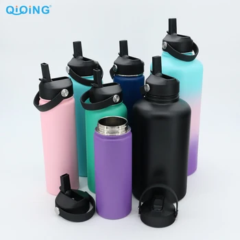 32 Oz Double Wall Insulated Thermos Flask With Straw Lid - Buy High ...