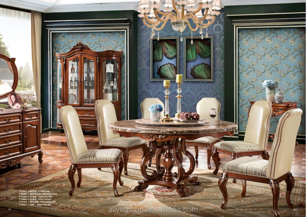 Tyzd881 11 Pedestal Dining Table Antique Diningroom Set Arabic Tyzd881 11 Pedestal Dining Table Antique Diningroom Set Arabic Furniture In Usa Dinette