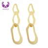 AIDAILA Long Geometric Irregularity Shape Gold Filled Hoop Dangle Earrings
