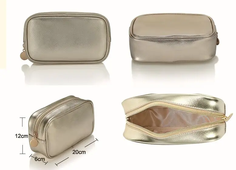 Ladies Makeup set travel fashion hipster art small fresh metallic PU storage cosmetics bag (3)