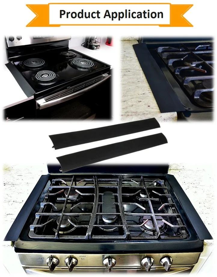 Amazon Top Selling Kitchen Silicone Stove Counter Gap Cover Liner Gas