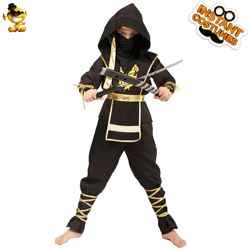 Dress Up Party Cosplay Ninja Costume Handsome Cool Golden Dragon Ninja ...