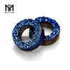 Wholesale Blue Circle Natural Agate Drusy Stones For Gold Jewelry