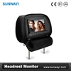 High quality Resolution 800*480 7" headrest DVD with DVD,USB,SD Card,Game,IR,FM functions