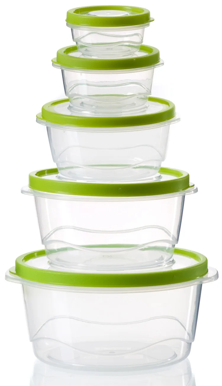 5 In 1 Microwave Dishwasher Safe Round Plastic Container With Lid ...