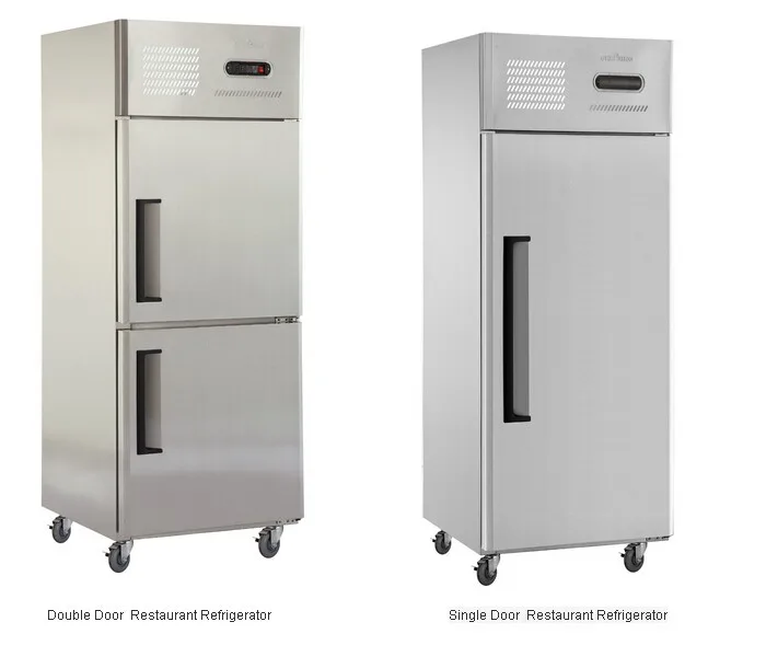 Double Door Commercial Upright Stainless Steel Refrigerator And Freezer