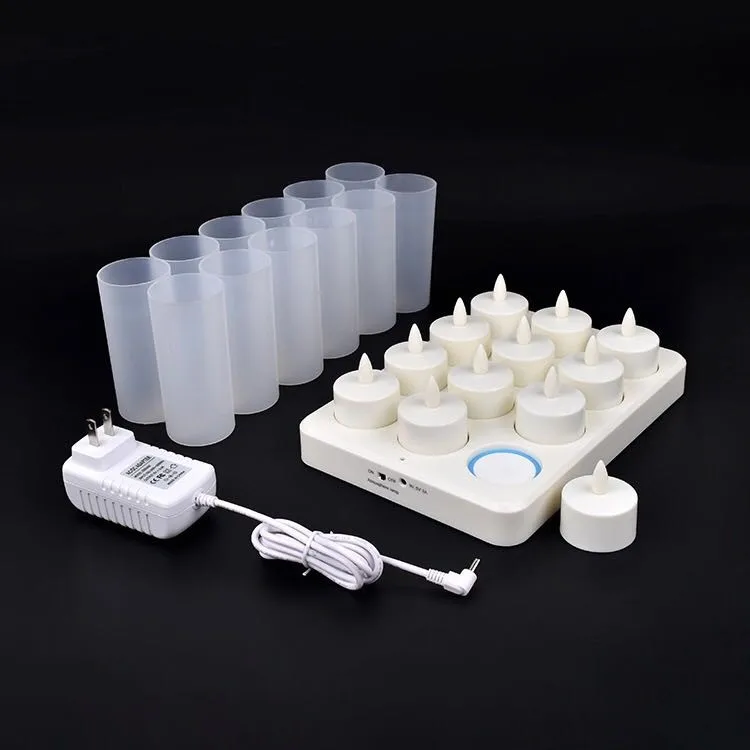 Evermore Usb Rechargeable Led Candle Plastic Golden Cr2032 Candle Light