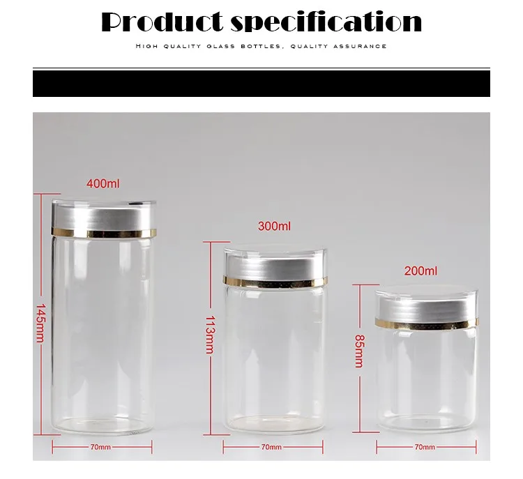 7oz Round Mason Hermetic Storage Glass Jar 200ml With Screw Plastic