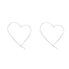 Fashion Sterling Big Hoop Woman Jewelry S925 Silver Material Big Heart Shaped Earrings Women