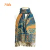New pattern pashmina scarf women double face jacquard shawl wraps